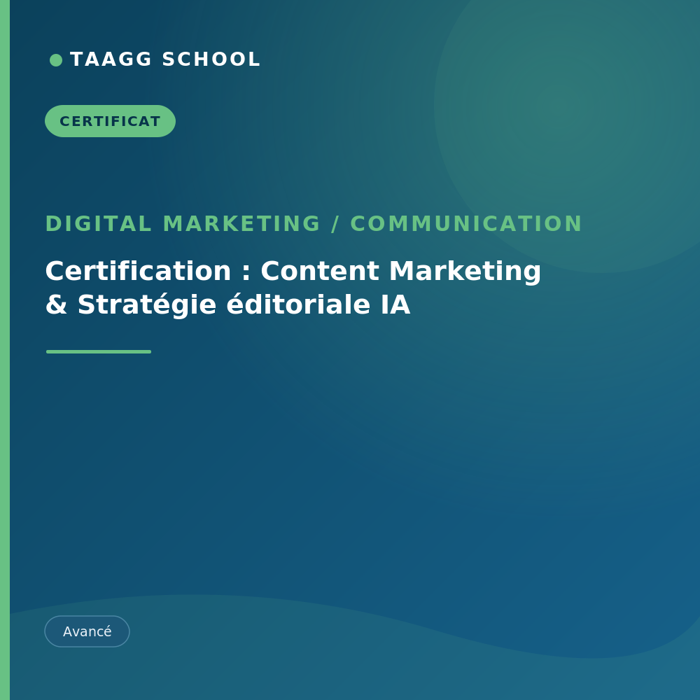Certification : Content Marketing & Stratégie éditoriale IA